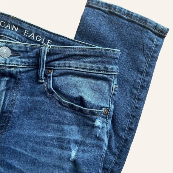 American Eagle Mens Distressed Skinny Next Level Airflex Jeans size 32x32 - Picture 3 of 9